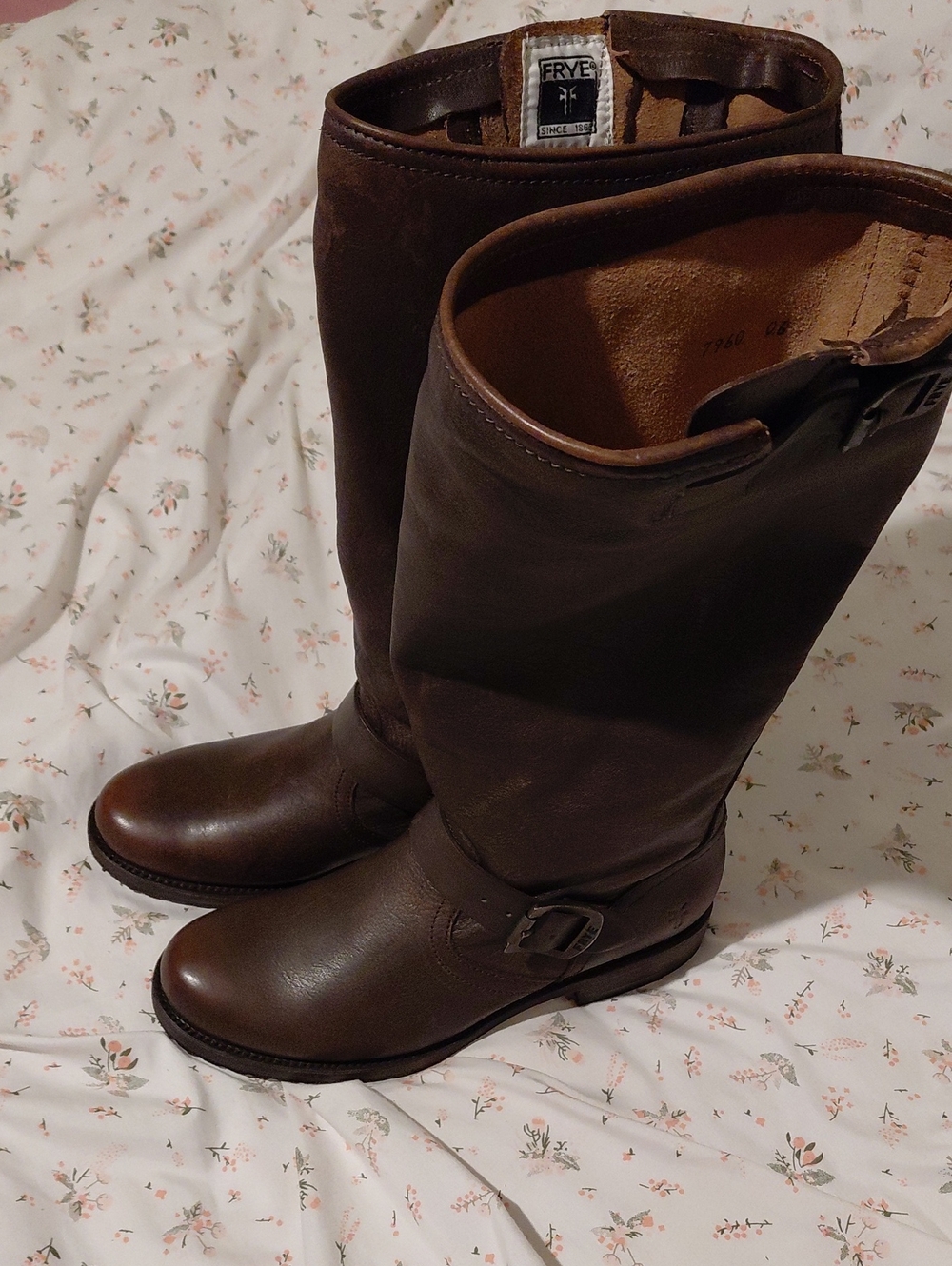 Frye Dark Brown Leather Veronica Slouch Tall Boots Brand New - Picture 9 of 9